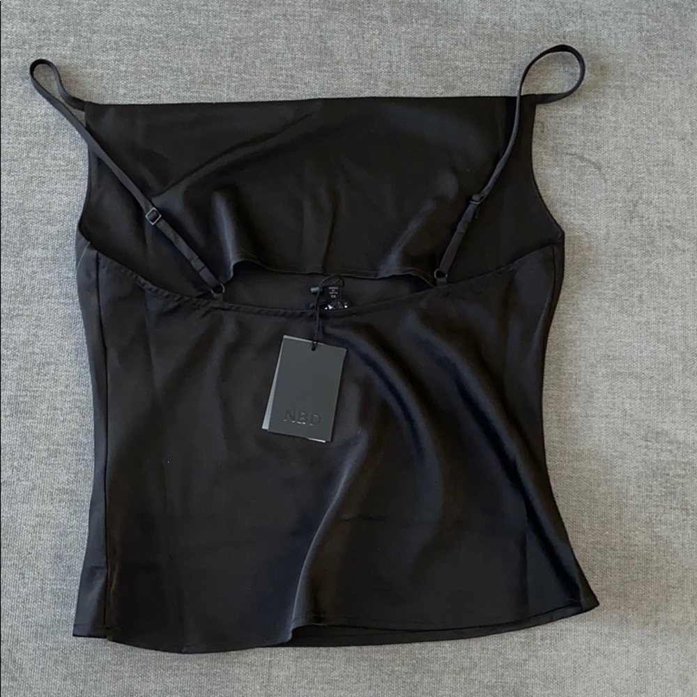 NBD Black Satin Cami Top - Picture 6 of 6